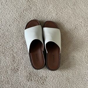 connie white mule sandals